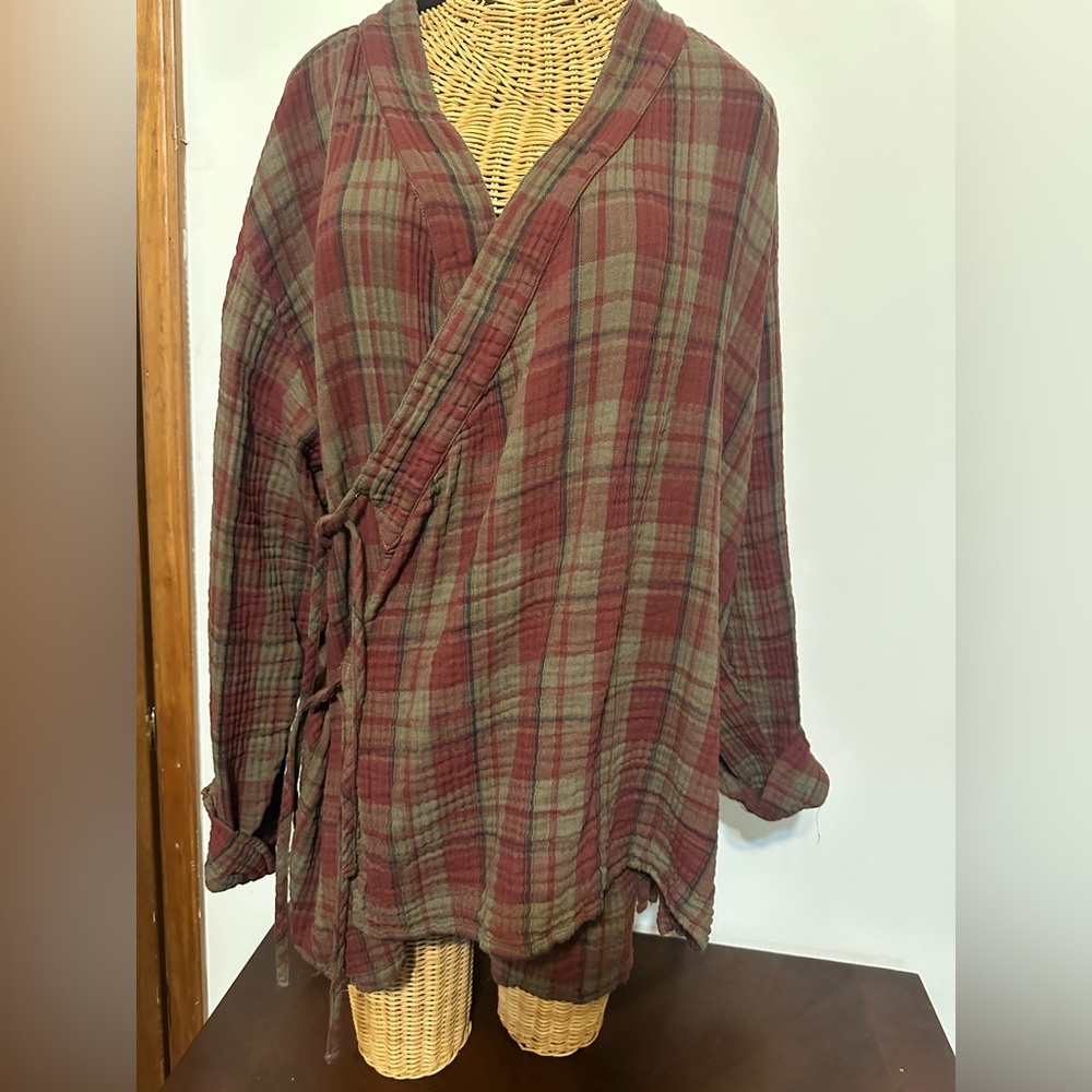 CP Shades Red and Brown Checkered Top